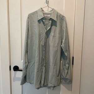 Martin The Club Shirt for Men.  Long Sleeve‎ Button Down Shirt. Green/White